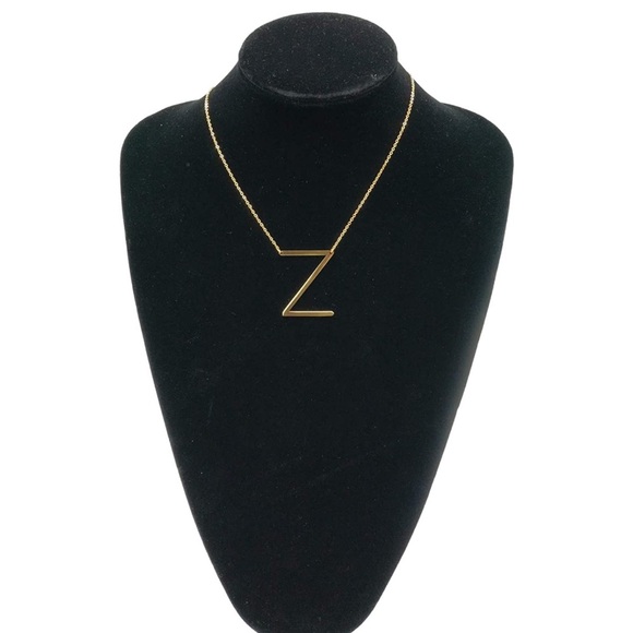 ◾️18k Gold Plated Sideways Initial Letter “Z” Pendant Necklace - Picture 5 of 6